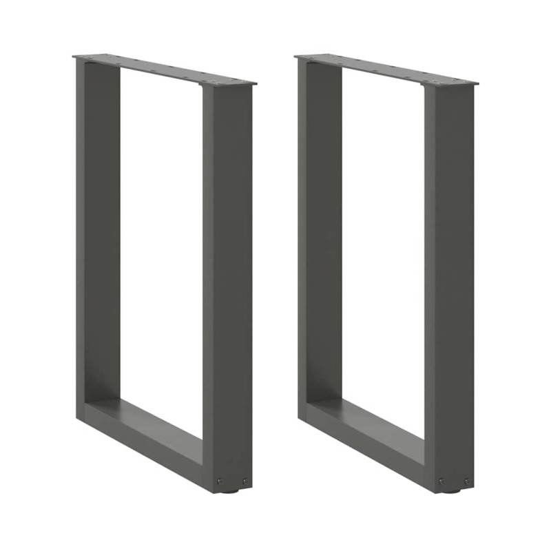 Picioare de masă în formă de U, 2 buc., antracit, 60x(72-73) cm, oțel - WOODBB2872