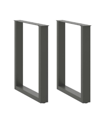 Picioare de masă în formă de U, 2 buc., antracit, 60x(72-73) cm, oțel - WOODBB2872