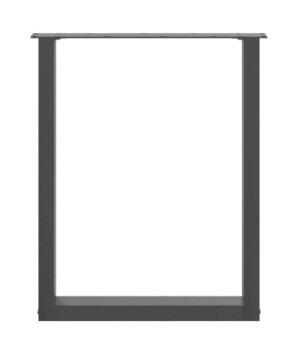 Picioare de masă în formă de U, 2 buc., antracit, 60x(72-73) cm, oțel - WOODBB2872