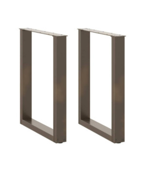 Picioare de masă în formă de U, 2 buc., oțel natural, 60 x (72-73) cm - WOODBB2873