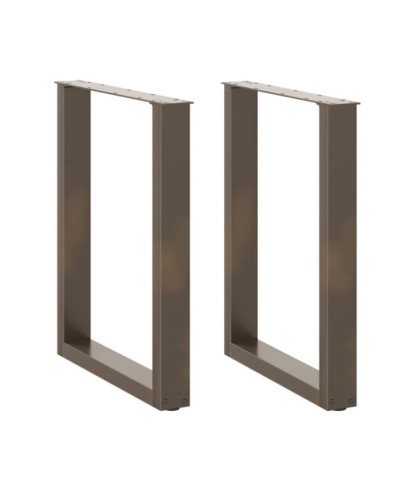 Picioare de masă în formă de U, 2 buc., oțel natural, 60 x (72-73) cm - WOODBB2873