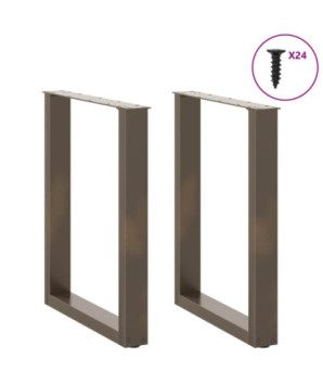 Picioare de masă în formă de U, 2 buc., oțel natural, 60 x (72-73) cm - WOODBB2873