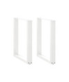 Picioare de masă în formă de U, 2 buc., alb, 70x(72-73) cm, oțel - WOODBB2874