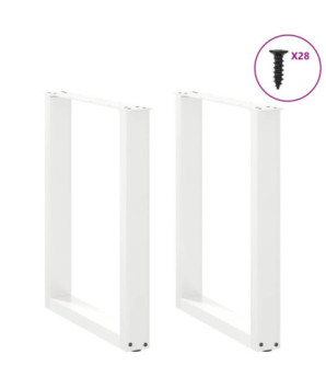 Picioare de masă în formă de U, 2 buc., alb, 70x(72-73) cm, oțel - WOODBB2874