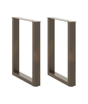 Picioare de masă în formă de U, 2 buc., oțel natural, 70x(72-73) cm - WOODBB2875