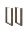 Picioare de masă în formă de U, 2 buc., oțel natural, 70x(72-73) cm - WOODBB2875