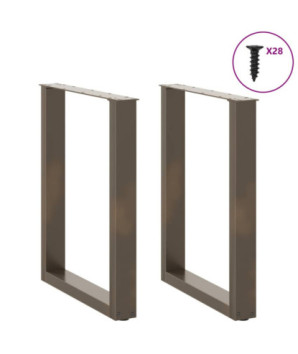 Picioare de masă în formă de U, 2 buc., oțel natural, 70x(72-73) cm - WOODBB2875