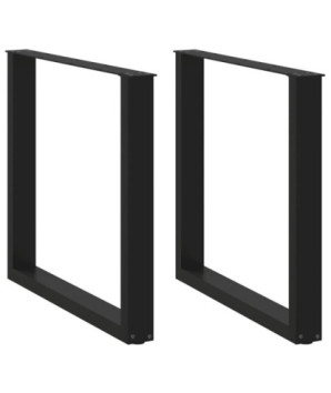 Picioare de masă în formă de U, 2 buc., negru, 80x(72-73) cm, oțel - WOODBB2876