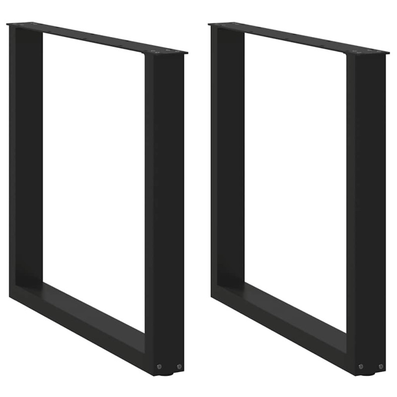 Picioare de masă în formă de U, 2 buc., negru, 80x(72-73) cm, oțel - WOODBB2876