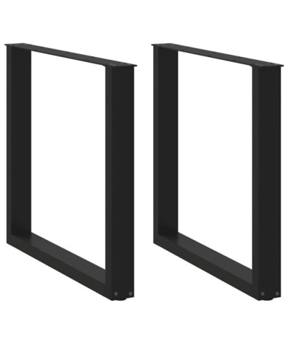 Picioare de masă în formă de U, 2 buc., negru, 80x(72-73) cm, oțel - WOODBB2876