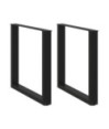Picioare de masă în formă de U, 2 buc., negru, 80x(72-73) cm, oțel - WOODBB2876