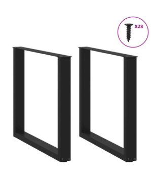 Picioare de masă în formă de U, 2 buc., negru, 80x(72-73) cm, oțel - WOODBB2876