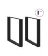 Picioare de masă în formă de U, 2 buc., negru, 80x(72-73) cm, oțel - WOODBB2876