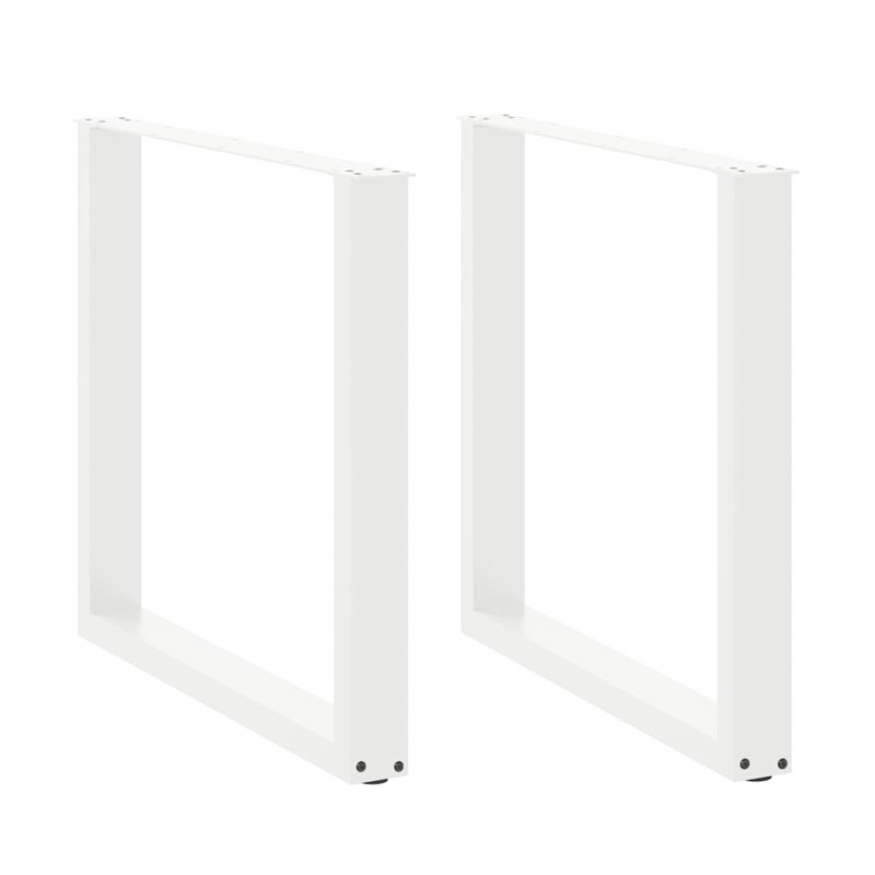 Picioare de masă în formă de U, 2 buc., alb, 90x(72-73) cm, oțel - WOODBB2889