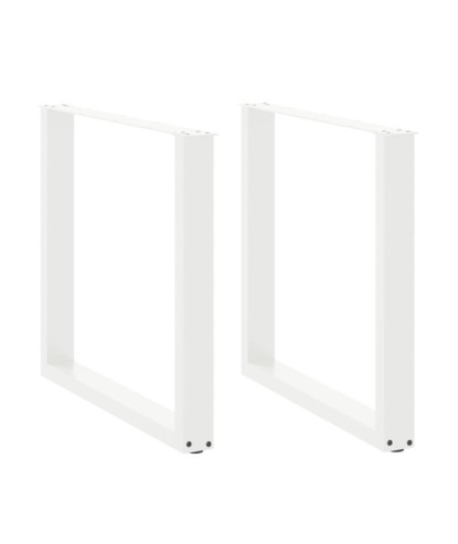 Picioare de masă în formă de U, 2 buc., alb, 90x(72-73) cm, oțel - WOODBB2889