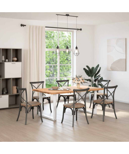 Picioare de masă în formă de U, 2 buc., alb, 90x(72-73) cm, oțel - WOODBB2889