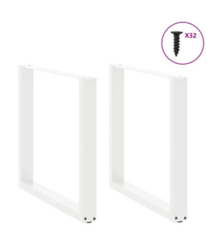Picioare de masă în formă de U, 2 buc., alb, 90x(72-73) cm, oțel - WOODBB2889