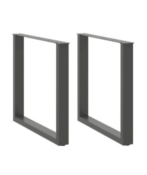 Picioare de masă în formă de U, 2 buc., antracit, 90x(72-73) cm, oțel - WOODBB2890