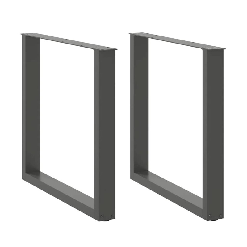 Picioare de masă în formă de U, 2 buc., antracit, 90x(72-73) cm, oțel - WOODBB2890