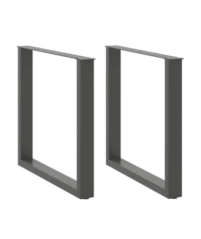 Picioare de masă în formă de U, 2 buc., antracit, 90x(72-73) cm, oțel - WOODBB2890