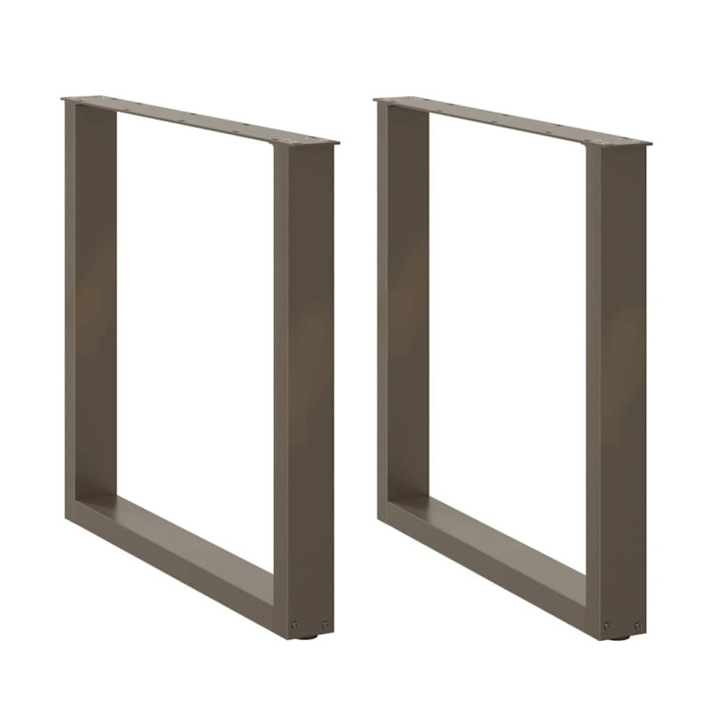 Picioare de masă în formă de U, 2 buc., oțel natural, 90x(72-73) cm - WOODBB2891