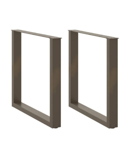 Picioare de masă în formă de U, 2 buc., oțel natural, 90x(72-73) cm - WOODBB2891