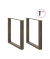 Picioare de masă în formă de U, 2 buc., oțel natural, 90x(72-73) cm - WOODBB2891