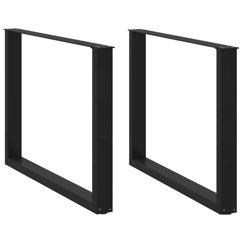 Picioare de masă în formă de U, 2 buc., negru, 100x(72-73) cm, oțel - WOODBB2892