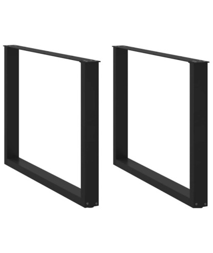 Picioare de masă în formă de U, 2 buc., negru, 100x(72-73) cm, oțel - WOODBB2892