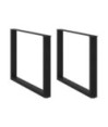 Picioare de masă în formă de U, 2 buc., negru, 100x(72-73) cm, oțel - WOODBB2892