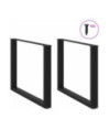 Picioare de masă în formă de U, 2 buc., negru, 100x(72-73) cm, oțel - WOODBB2892