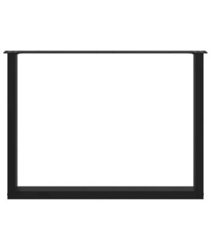 Picioare de masă în formă de U, 2 buc., negru, 100x(72-73) cm, oțel - WOODBB2892