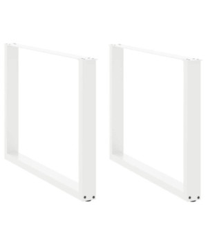 Picioare de masă în formă de U, 2 buc., alb, 100 x (72-73) cm, oțel - WOODBB2893