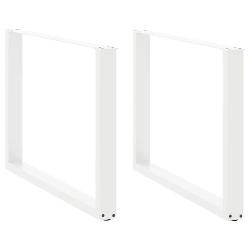 Picioare de masă în formă de U, 2 buc., alb, 100 x (72-73) cm, oțel - WOODBB2893