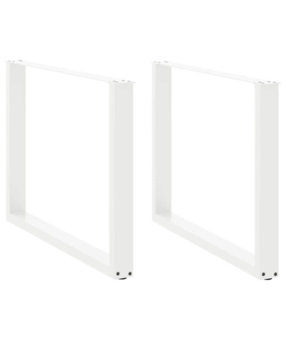 Picioare de masă în formă de U, 2 buc., alb, 100 x (72-73) cm, oțel - WOODBB2893