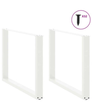 Picioare de masă în formă de U, 2 buc., alb, 100 x (72-73) cm, oțel - WOODBB2893