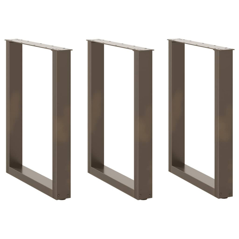 Picioare de masă în formă de U, 3 buc., oțel natural, 70x(72-73) cm - WOODBB2894