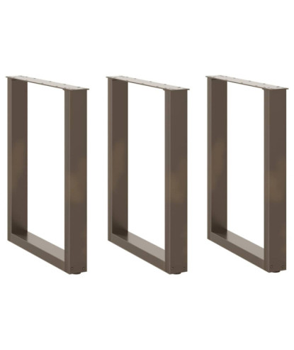 Picioare de masă în formă de U, 3 buc., oțel natural, 70x(72-73) cm - WOODBB2894