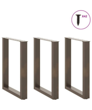 Picioare de masă în formă de U, 3 buc., oțel natural, 70x(72-73) cm - WOODBB2894