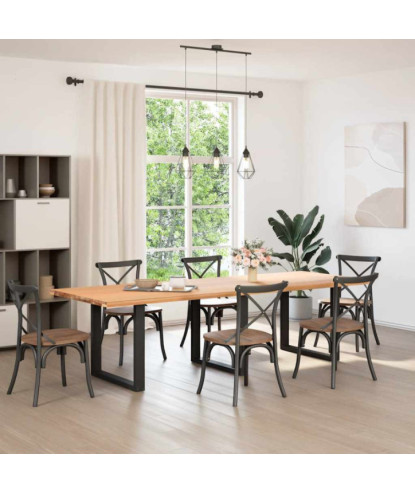 Picioare de masă în formă de U, 3 buc., negru, 80x(72-73) cm, oțel - WOODBB2895
