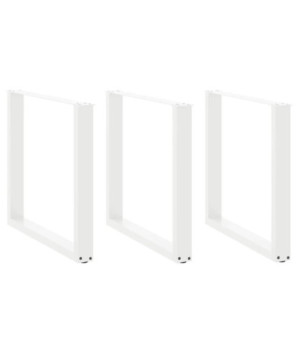 Picioare de masă în formă de U, 3 buc., alb, 80x(72-73) cm, oțel - WOODBB2896