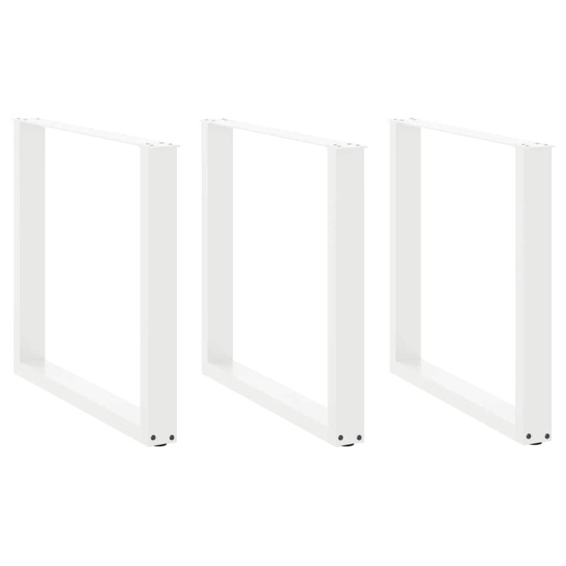 Picioare de masă în formă de U, 3 buc., alb, 80x(72-73) cm, oțel - WOODBB2896