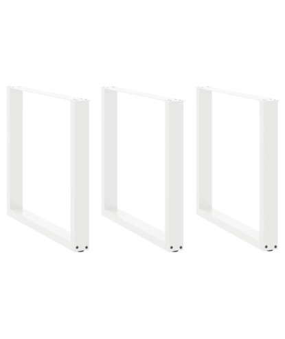Picioare de masă în formă de U, 3 buc., alb, 80x(72-73) cm, oțel - WOODBB2896