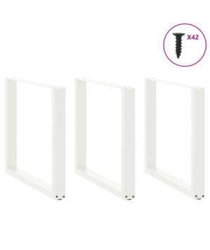 Picioare de masă în formă de U, 3 buc., alb, 80x(72-73) cm, oțel - WOODBB2896