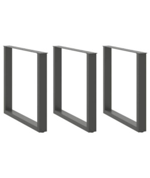 Picioare de masă în formă de U, 3 buc., antracit, 80x(72-73) cm, oțel - WOODBB2897