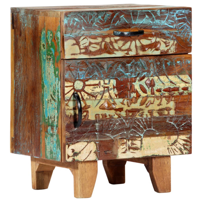 Noptieră sculptată manual, 40 x 30 x 50 cm, lemn reciclat - WOODBB307 Noptieră sculptată manual, 40 x 30 x 50 cm, lemn reciclat - WOODBB307
