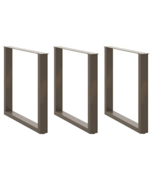 Picioare de masă în formă de U, 3 buc., oțel natural, 80x(72-73) cm - WOODBB2909
