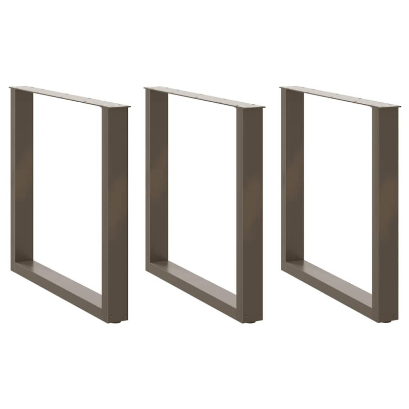 Picioare de masă în formă de U, 3 buc., oțel natural, 80x(72-73) cm - WOODBB2909