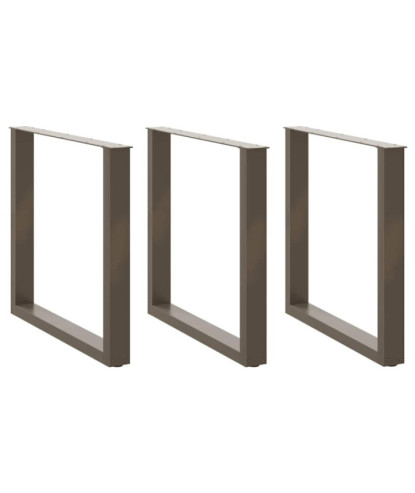 Picioare de masă în formă de U, 3 buc., oțel natural, 80x(72-73) cm - WOODBB2909