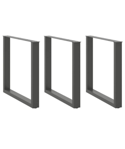 Picioare de masă în formă de U, 3 buc., antracit, 90x(72-73) cm, oțel - WOODBB2910
